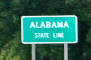 Alabama state line sign